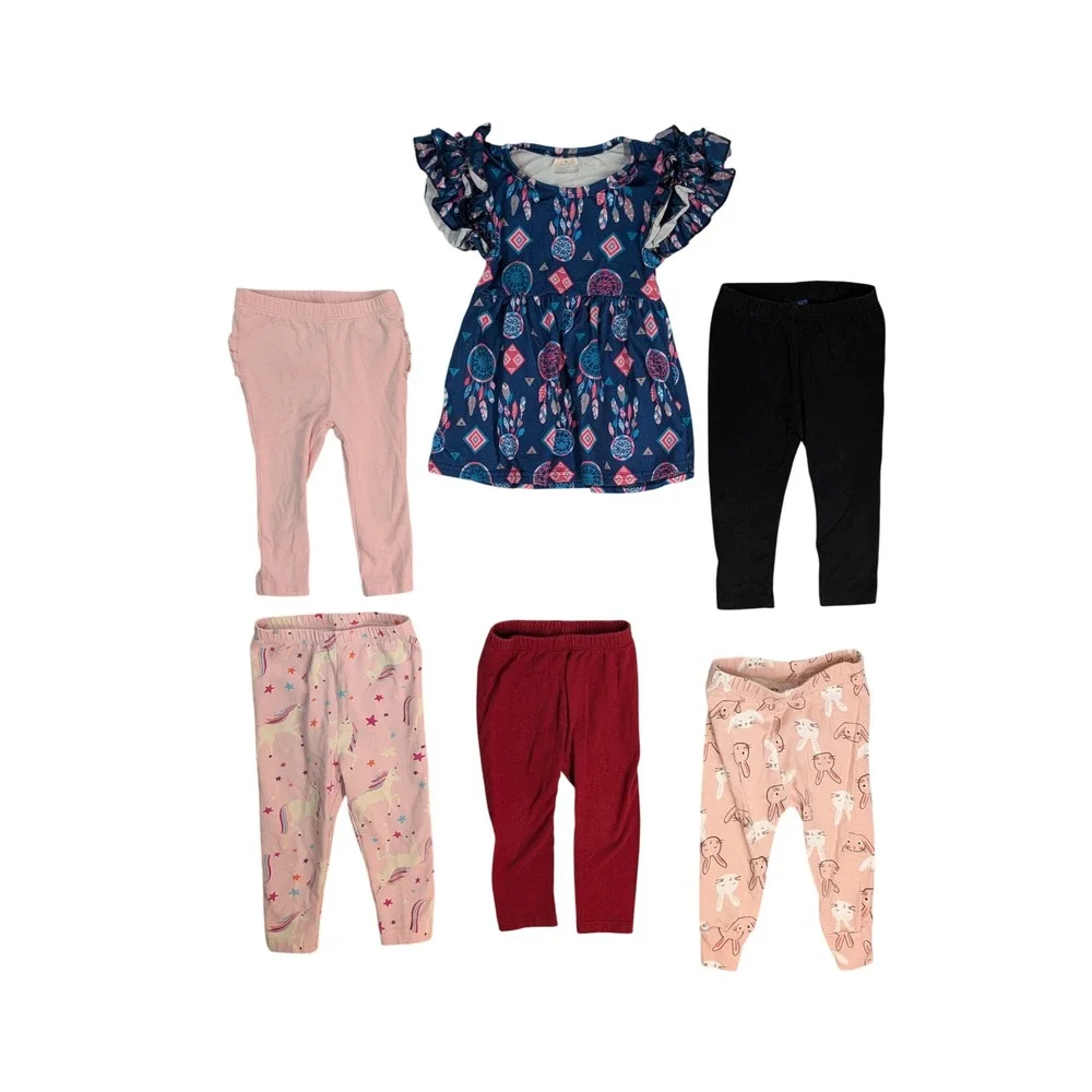 Girl Clothes Lot 12-18 Months 15 piece Dress Romper Leggings